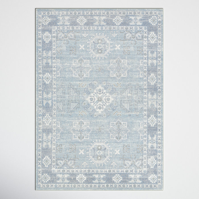 Hopkins Hand Tufted Denim/Sky Blue Rug & Reviews Joss & Main